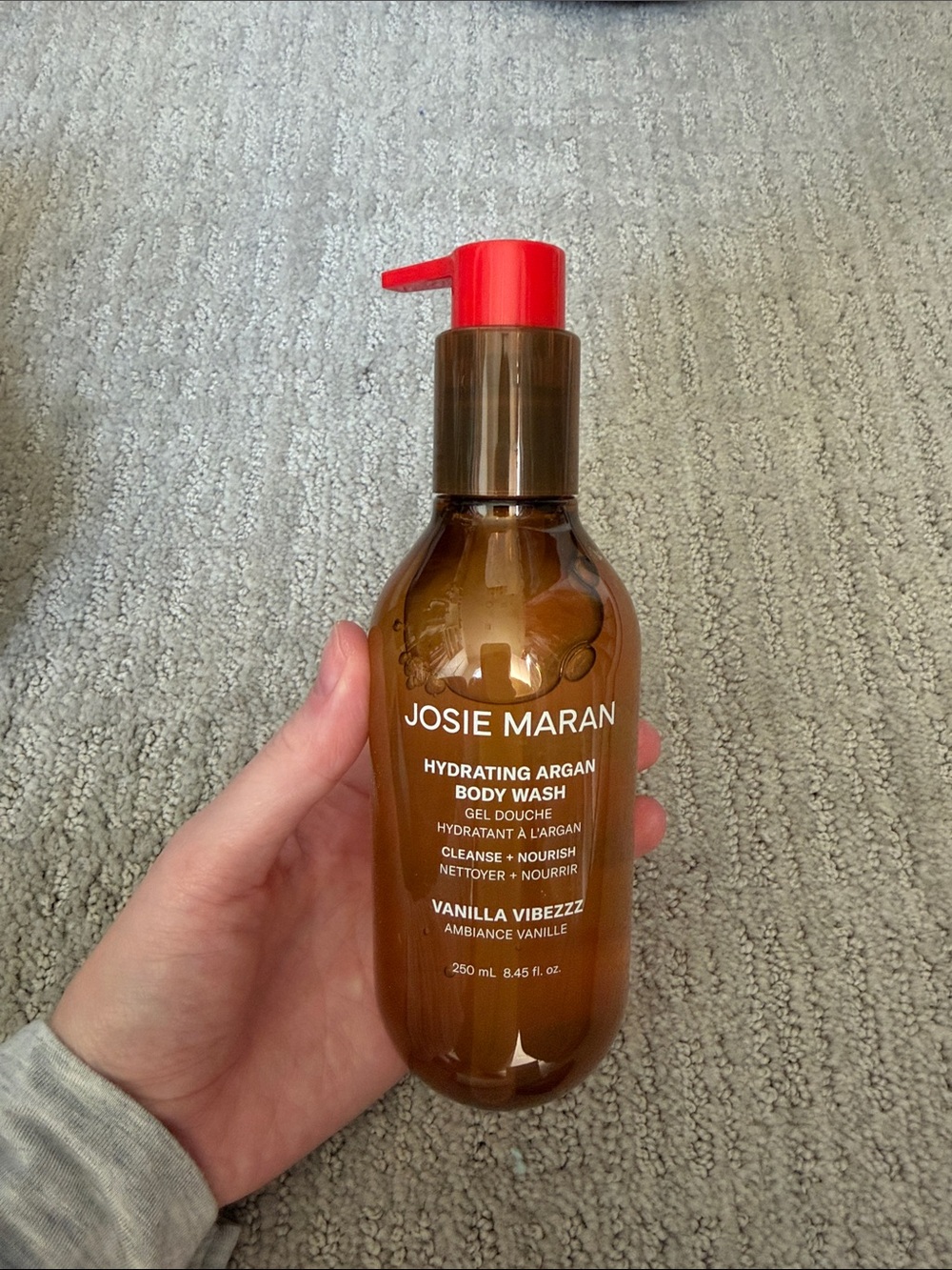 JOSIE MARAN Hydrating Argan Body Wash - Brown with Red Pump